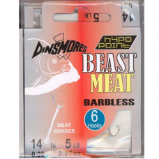 BEAST MEAT SIZE 14 BARBLESS RIG Pack of 6 DINSMORES