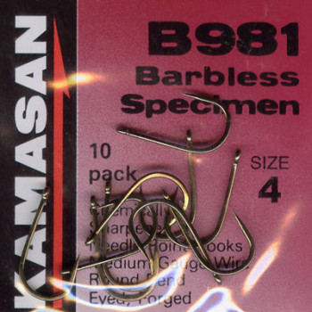 Kamasan B981 Barbless Specimen Hook Size 4